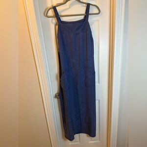 Carole Little Vintage Jumper Dress Slate Blue Y2K Side Slit Overalls Dress OOTD